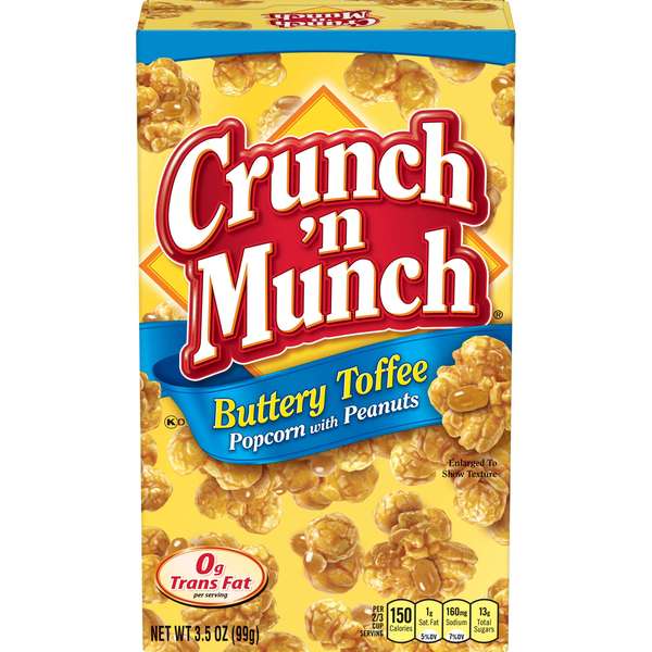 Crunch N Munch Crunch N Munch Buttery Toffee Popcorn With Peanuts, PK12 6414410625